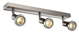 ''"COBUS ''' SPOT LED 3 LICHTS  GESCHUURD STAAL /CHROOM  ART NR 23427023/