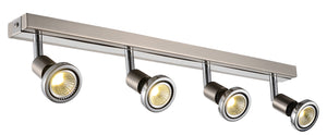 """ COBUS '''" SPOT LED 4 LICHTS GESCHUURD STAAL/CHROOM  ART NR 23427024,/
