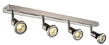 """ COBUS '''" SPOT LED 4 LICHTS GESCHUURD STAAL/CHROOM  ART NR 23427024,/