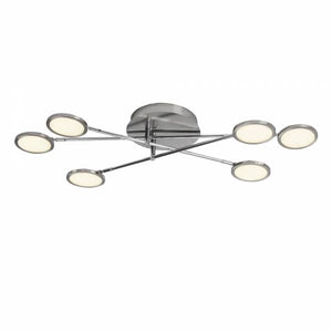"" LIGHT ""  LED RONDE PLAFOND 6 LICHTS SPOT  ALU/WIT          ART NR BR93058613/