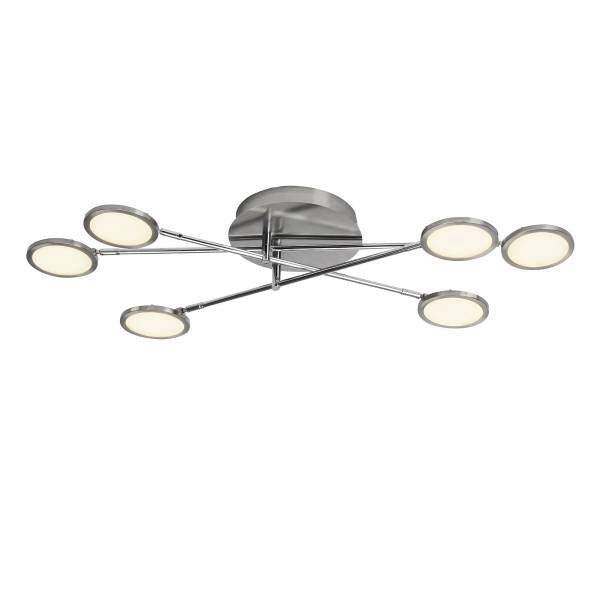 "" LIGHT ""  LED RONDE PLAFOND 6 LICHTS SPOT  ALU/WIT          ART NR BR93058613/