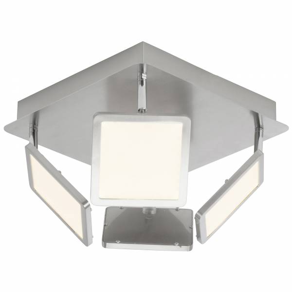 "" HOME ""  LED VIERKANT 4 LICHTS SPOT  ALU/WIT           ART NR BR93383513/