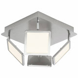 "" HOME ""  LED VIERKANT 4 LICHTS SPOT  ALU/WIT           ART NR BR93383513/